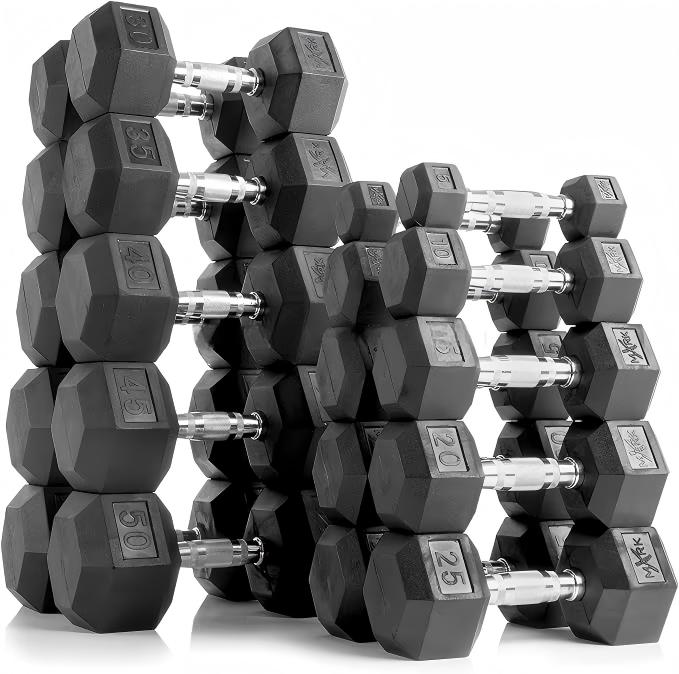 Home Gym Custom - Halteres hexagonais revestidos de borracha premium