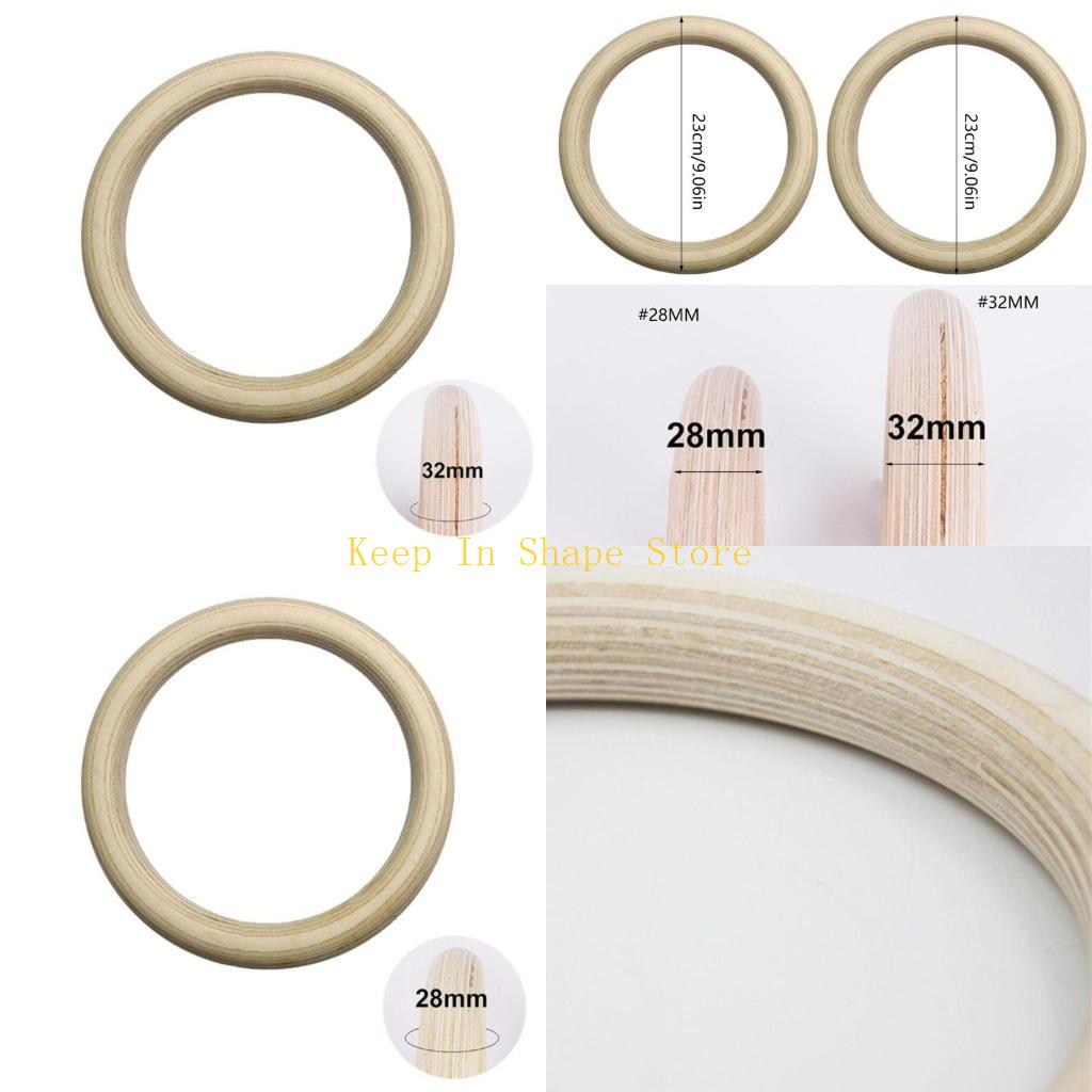 Gymnastic Rings Wooden - U1JC 1Pc Fitness Heavy Duty Gym
