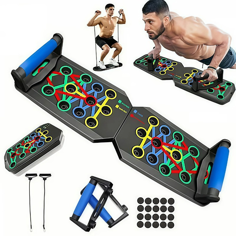 Home Gym Ideas - Plataforma Dobrável para Flexões com Faixas