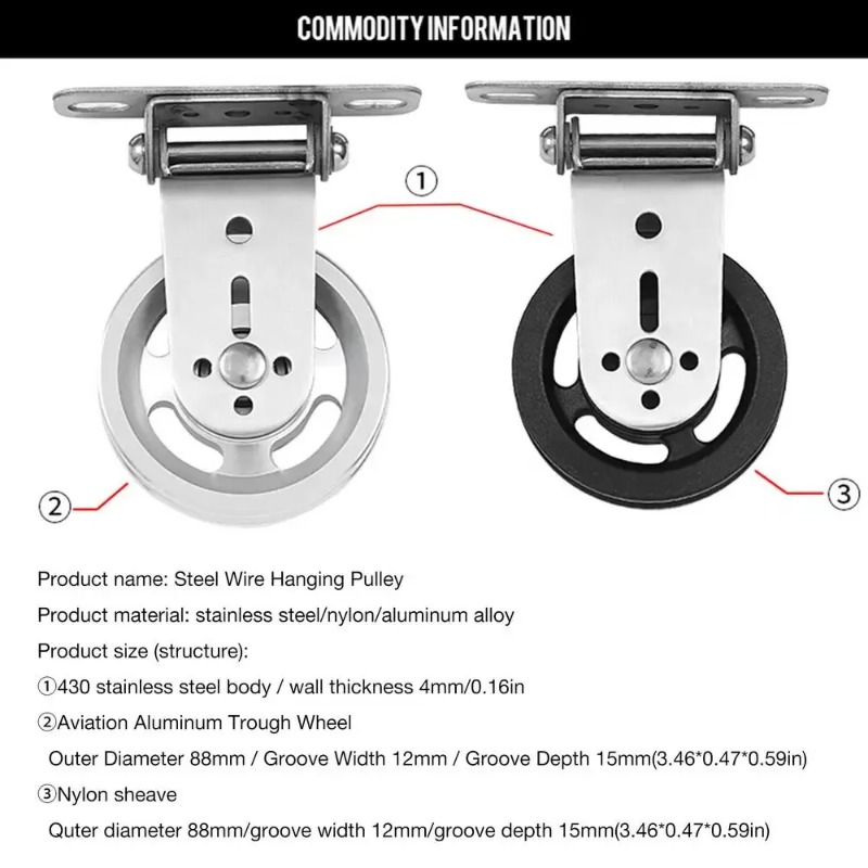 Home Gym Custom - Roldana Silenciosa Rotativa de Aço Inoxidável