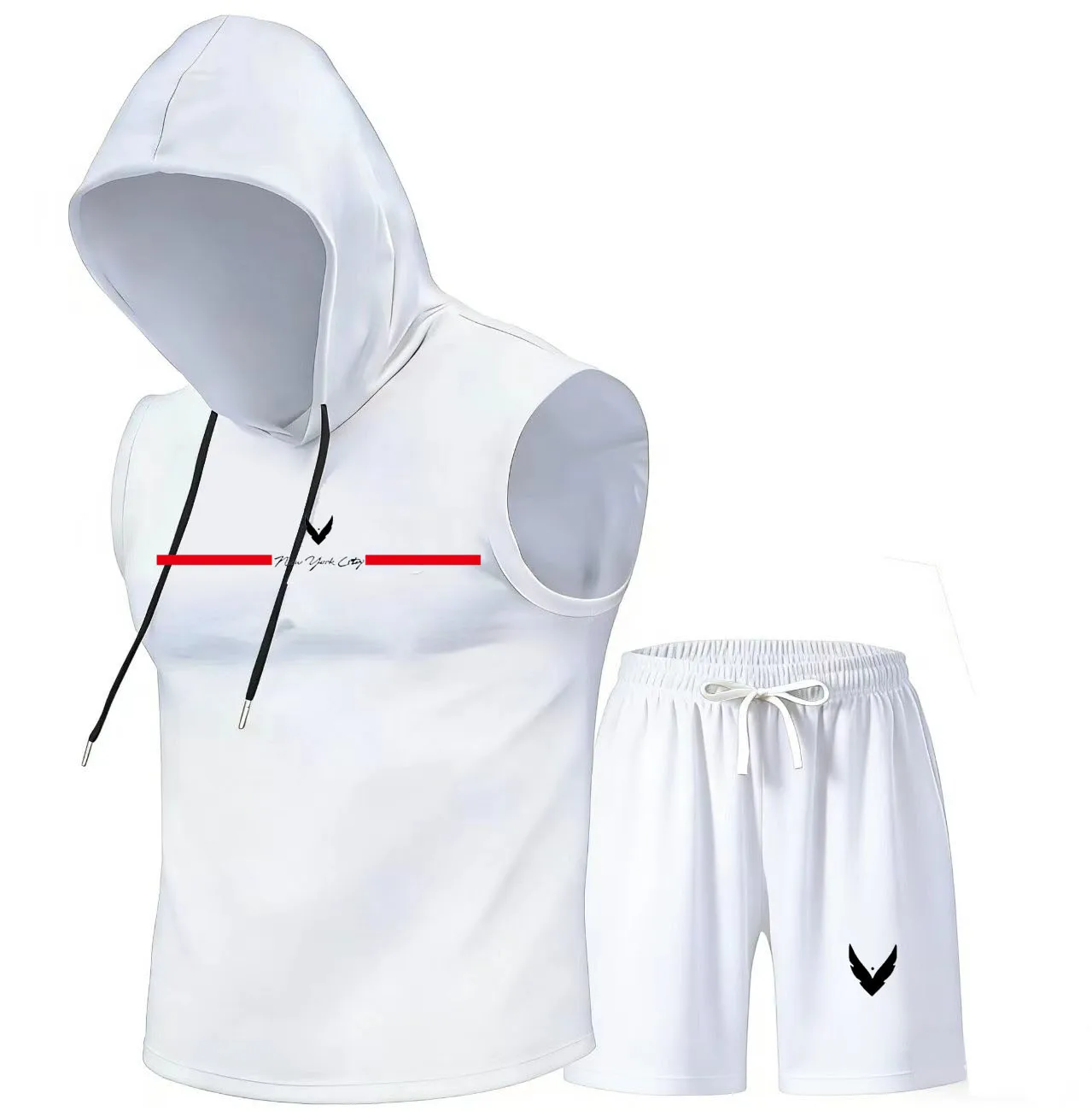 Home Gym Usa - Conjunto de colete com capuz masculino,