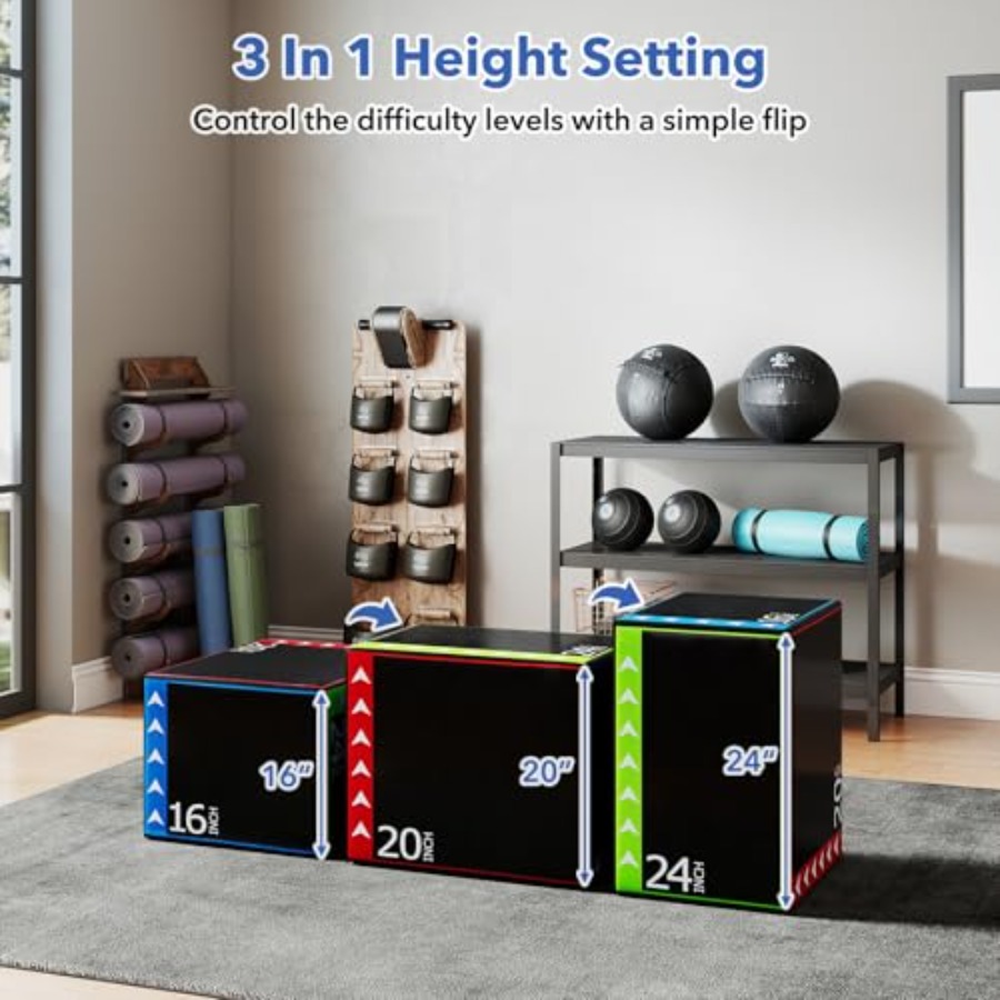 Caixa de salto pliométrica par - Home Gym Jump Box avaliação e preço