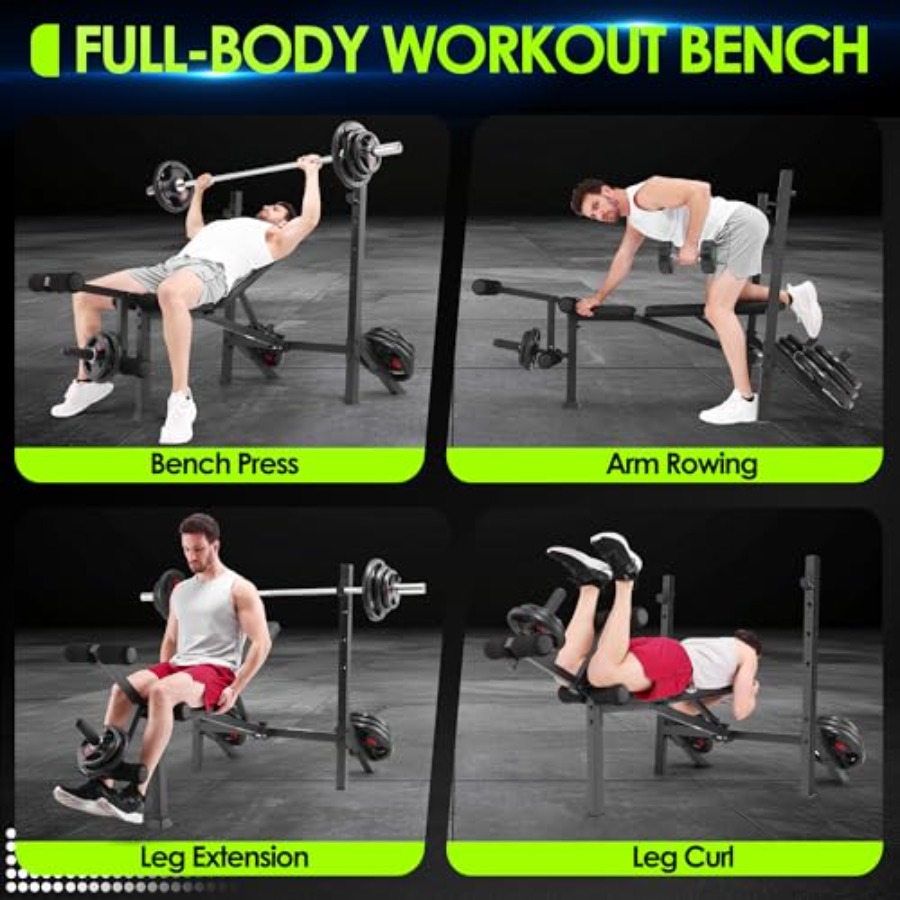 Conjunto de Banco de Peso 900L - Home Gym Leg Press avaliação e preço