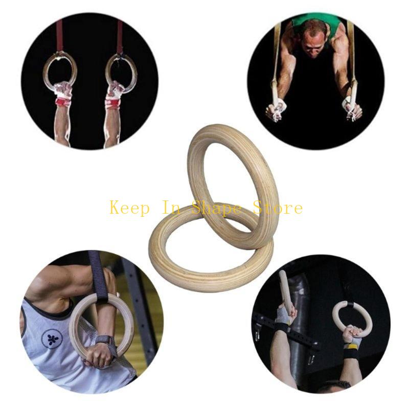U1JC 1Pc Fitness Heavy Duty Gy - Gymnastic Rings Wooden avaliação e preço