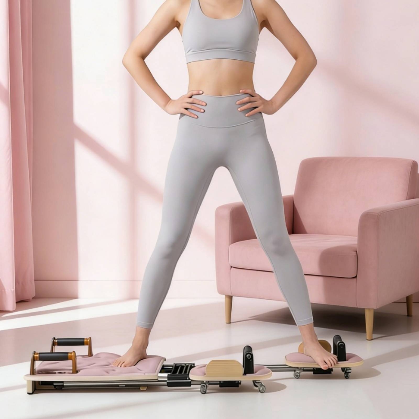Cama de Pilates Reformer com A - Home Gym Portable avaliação e preço