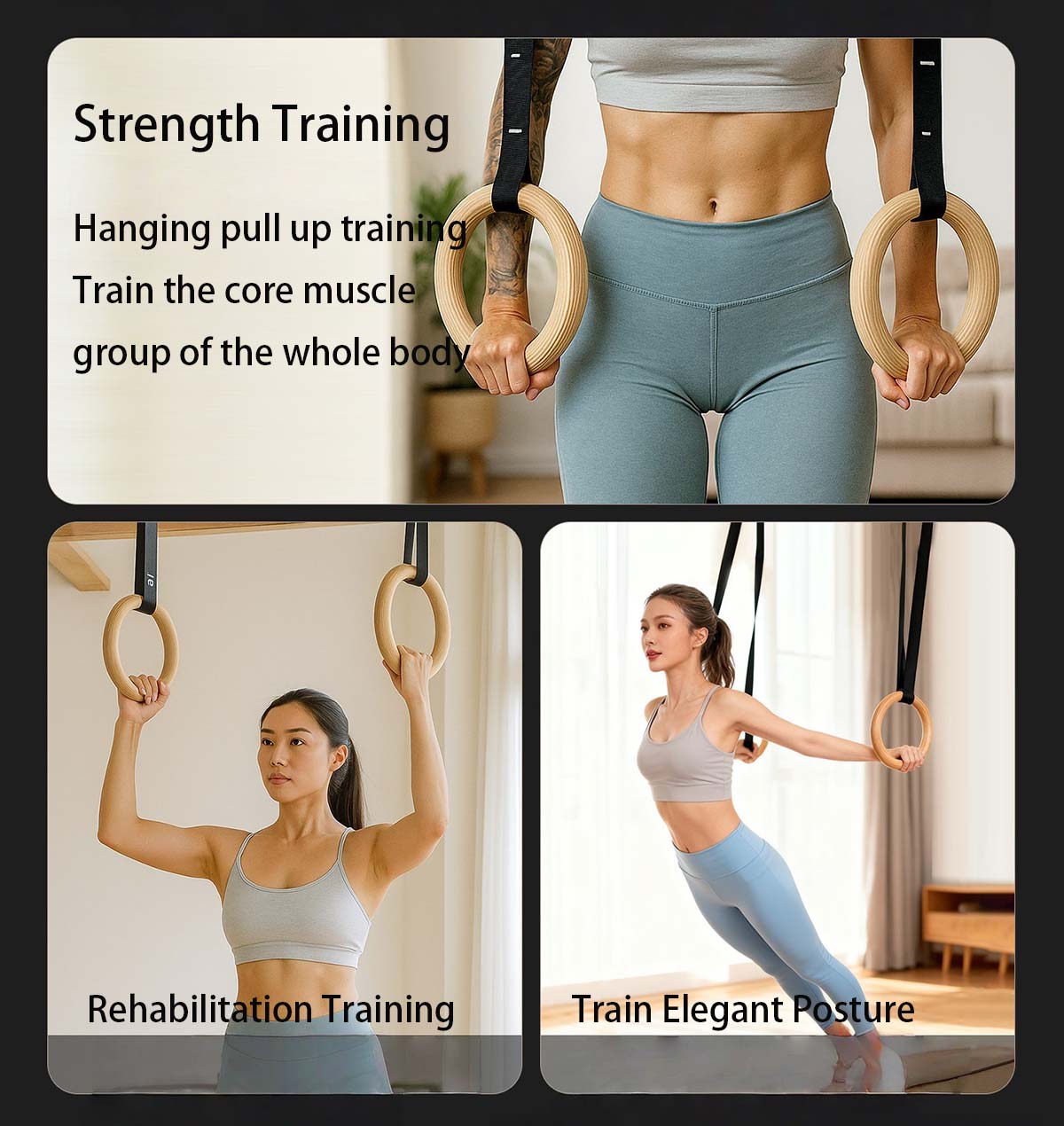 Anéis de ginástica de madeira  - Gymnastic Rings Wooden avaliação e preço